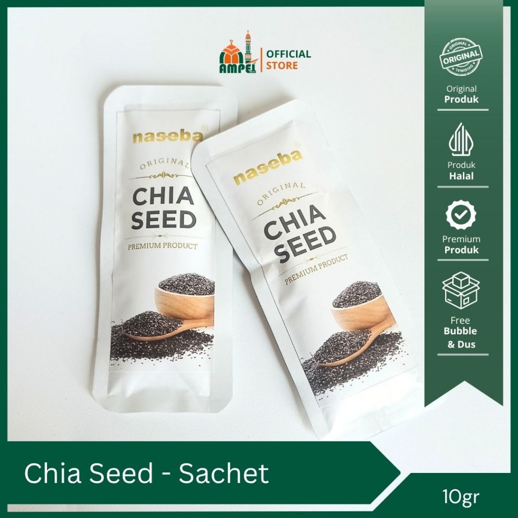 

Naseba Chia Seed Original Premium 10gr Kemasan Sachet Praktis dan Siap Konsumsi