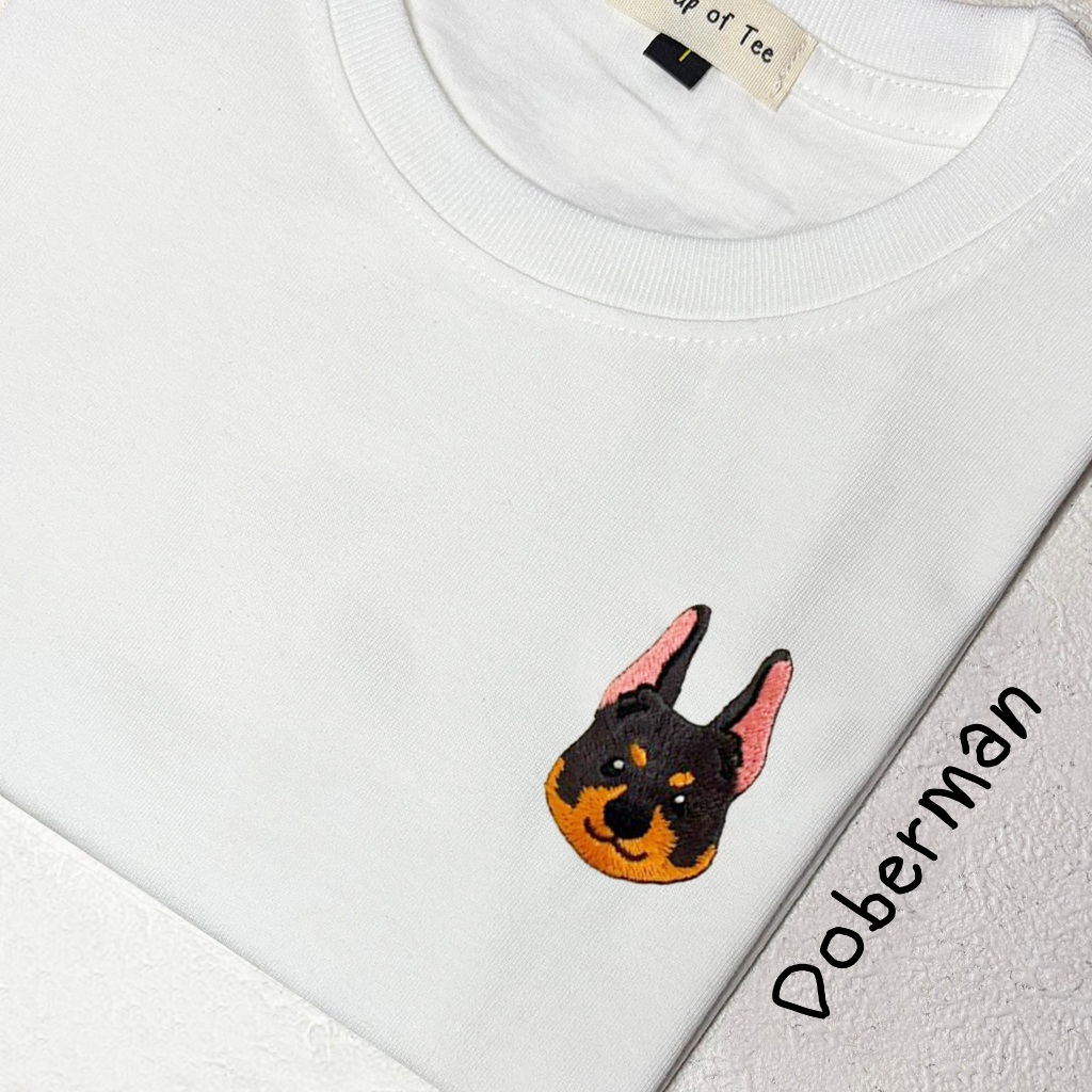 Kaos Bordir (DOBERMAN) – Kaos Cotton Combed 20s T-Shirt Premium Unisex Reguler Oversize Fit + Sertif