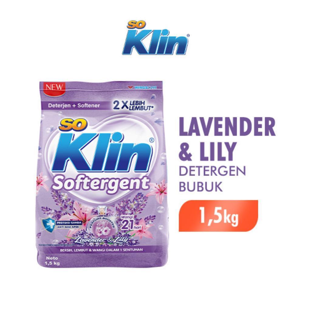 Soklin Deterjen Bubuk Softergent Lavender & Lily 1,5 kg / Soklin Deterjen Bubuk