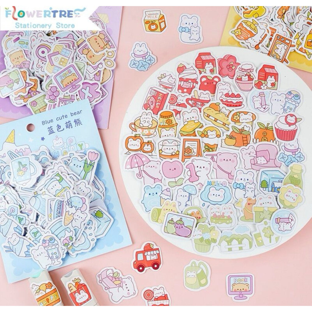 

200Pcs Sticker Mini Bag Cute Aesthetic Dekor Scrapbook/ BUJO/ Tumblr/ Binder dll