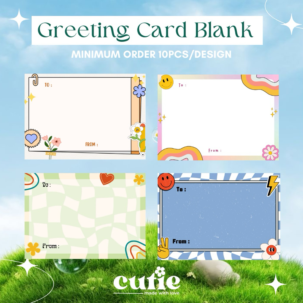 (Minimal Pembelian 10 pcs) Greeting Card Blank/ Kartu Ucapan Kosong Aesthetic/ Kartu Ucapan Kosongan