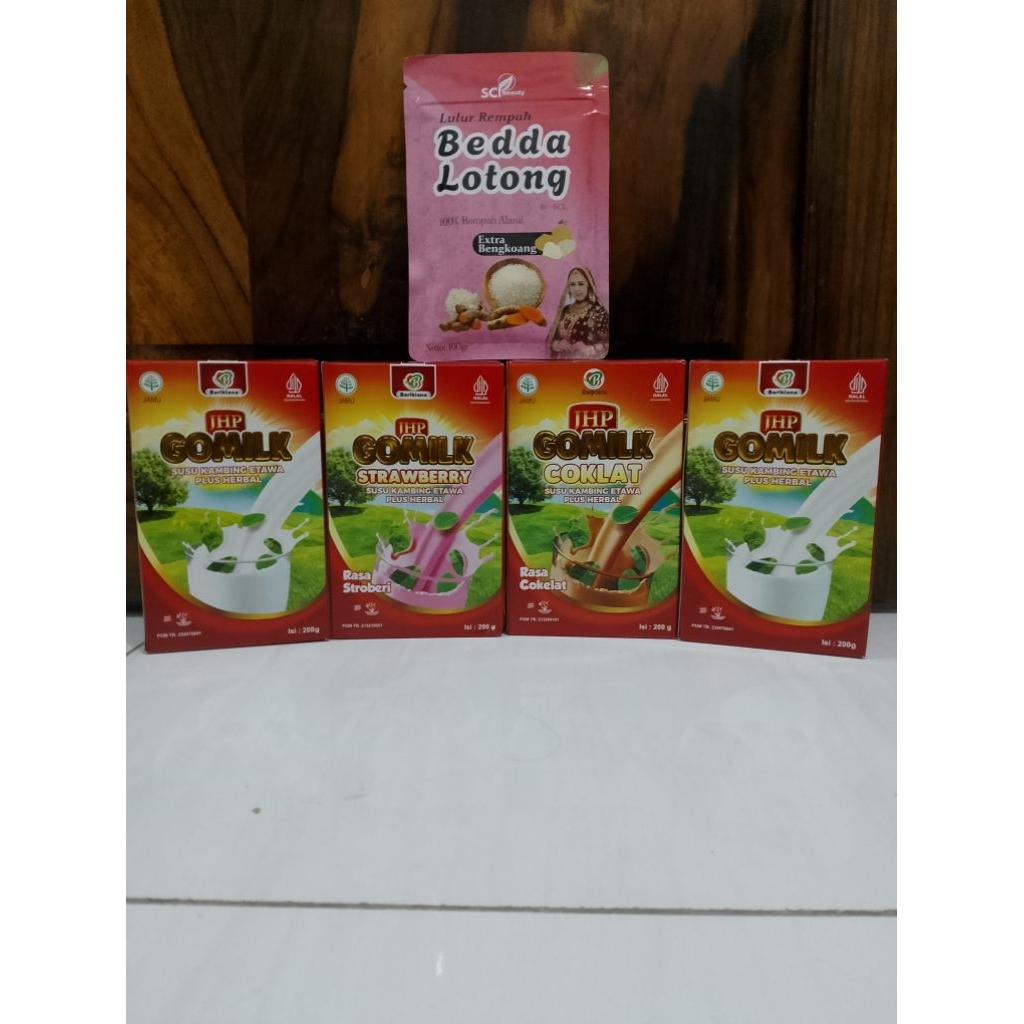 

4 BOX SUSU KAMBING ETAWA GOMILK PLUS HERBAL 200gr free lulur