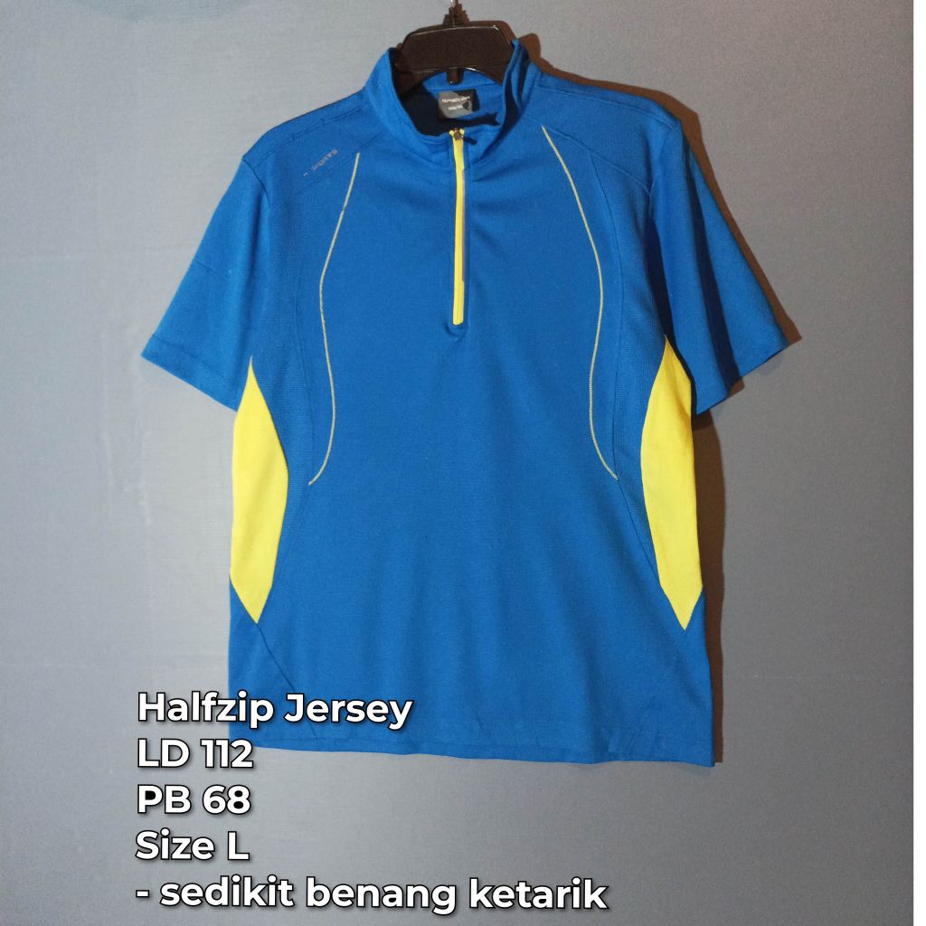 kaos Jersey halfzip brand Spieler second thrift