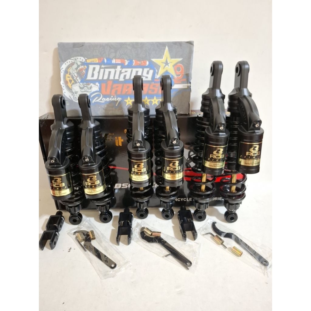 NEW DOUBLE SHOCK ~SHOCKBREAKER COPY RCB MODEL EVO NEW SERIES BLACK EDITION DOUBLE TABUNG ATAS 280MM 