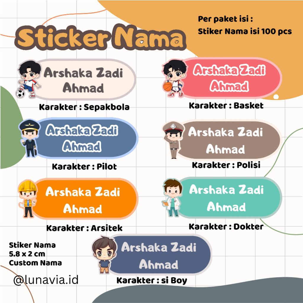 

Stiker Nama Custom