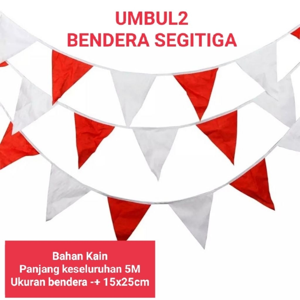 BENDERA SEGITIGA UMBUL UMBUL MERAH PUTIH 5M