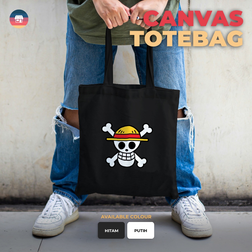 TOTEBAG KANVAS ANIME ONE PIECE LOGO  (RESLETING)