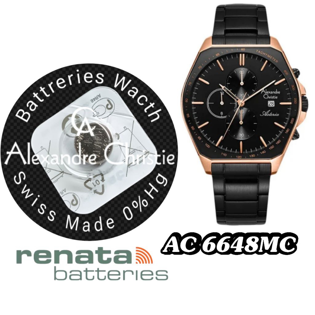 battrai jam tangan Alexandre Christie 6648mc battrai pengganti battrai jam tangan