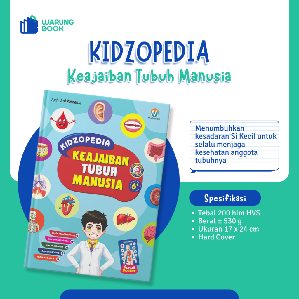 Ziyadbooks Official Kidzopedia Tubuh Manusia ensiklopedia anak buku sains anak hebat sd cerdas