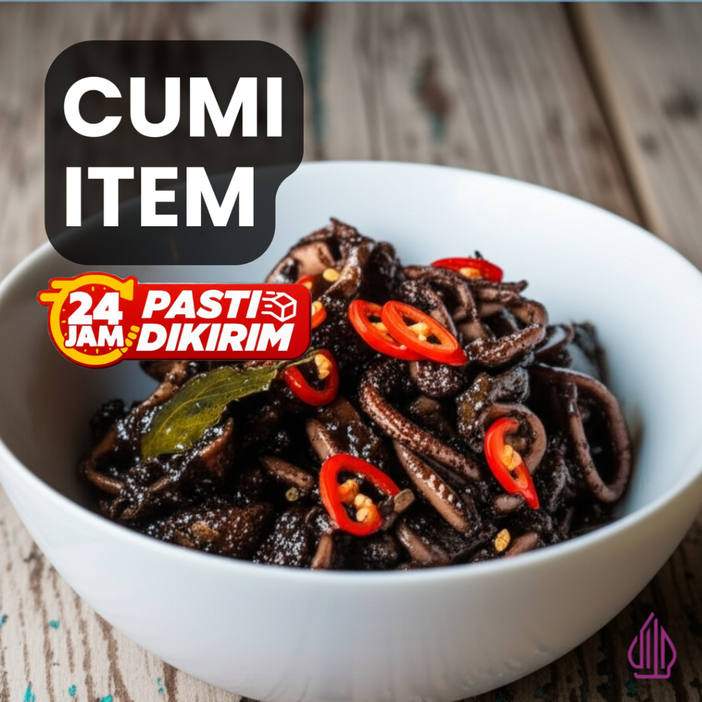 Cumi Hitam Pedas / Cumi Ireng Hitam / Cumi Item Mateng - Frozen Food Halal Cumi Hitam Lauk Siap Saji