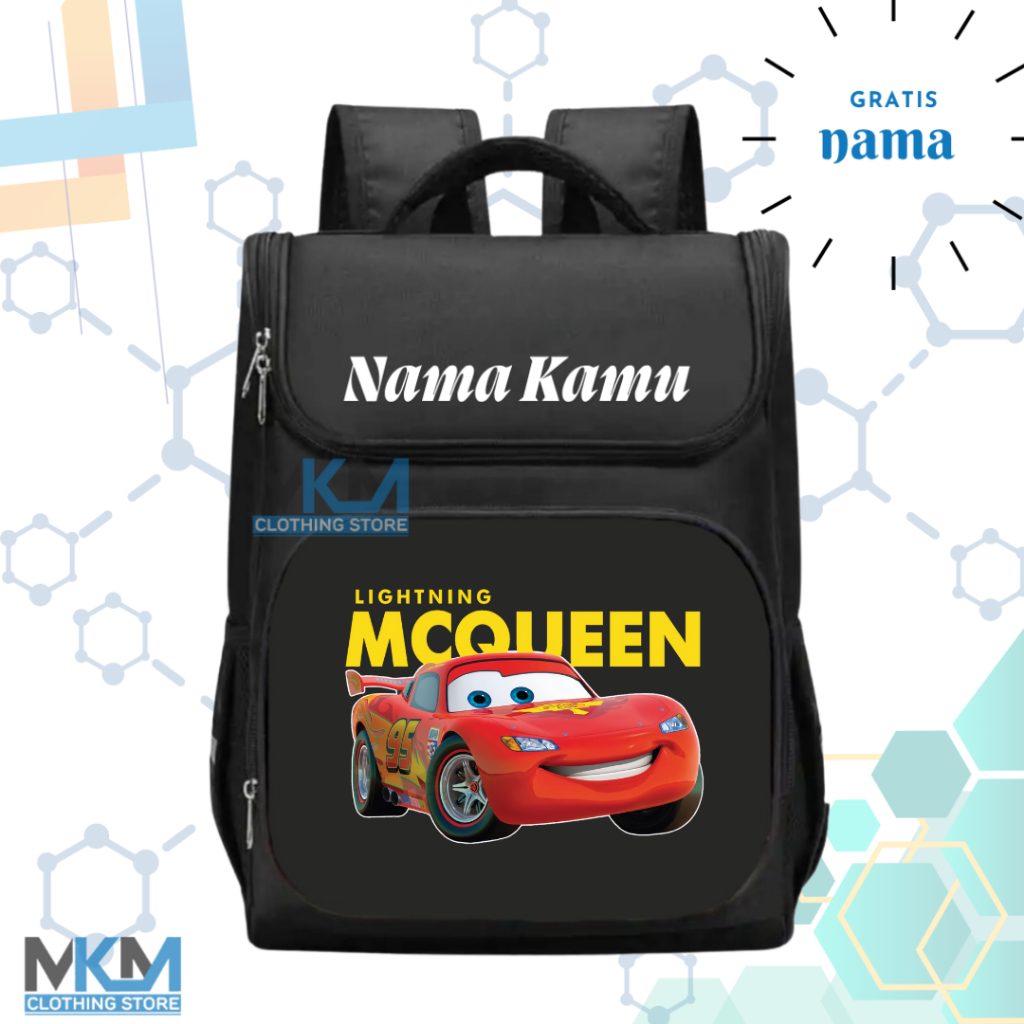 Tas Ransel Sekolah Anak TK/SD Mobil Balap McQueen I Tas Sekolah Anak SD/TK Mobil Balap McQueen