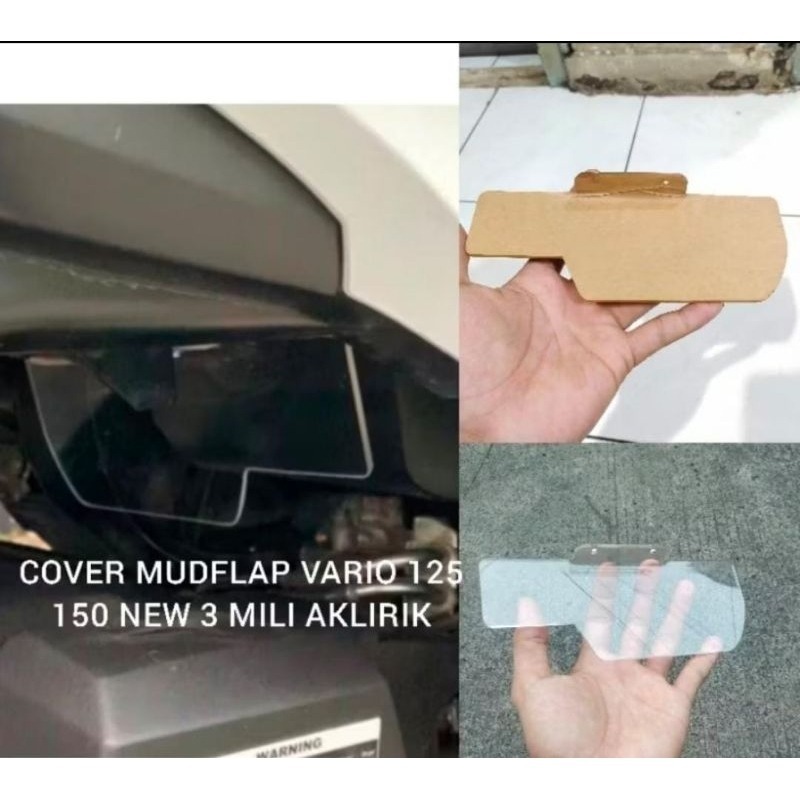 Mudflap Akrilik Cover Penahan Lumpur Honda Vario 125/150 New Transparan Bening / Mudflap Akrilik Var