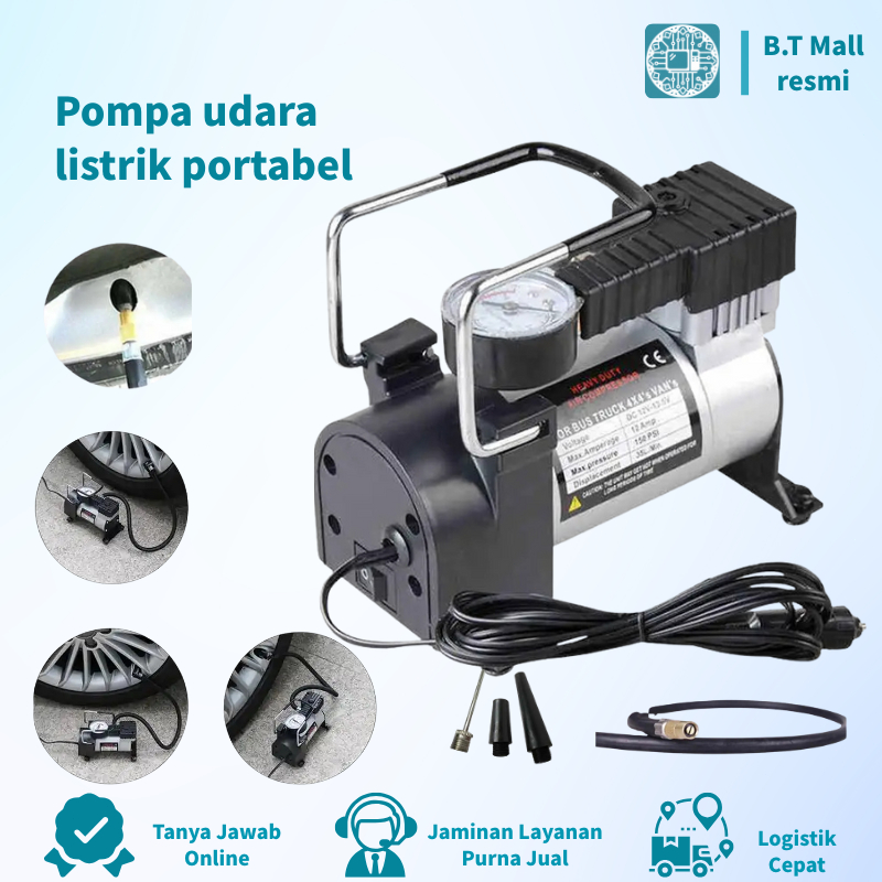 Pompa Ban Elektrik Air Compressor Mini DC 12V Pompa Angin Ban Portable Udara Listrik Mobil Motor Sep