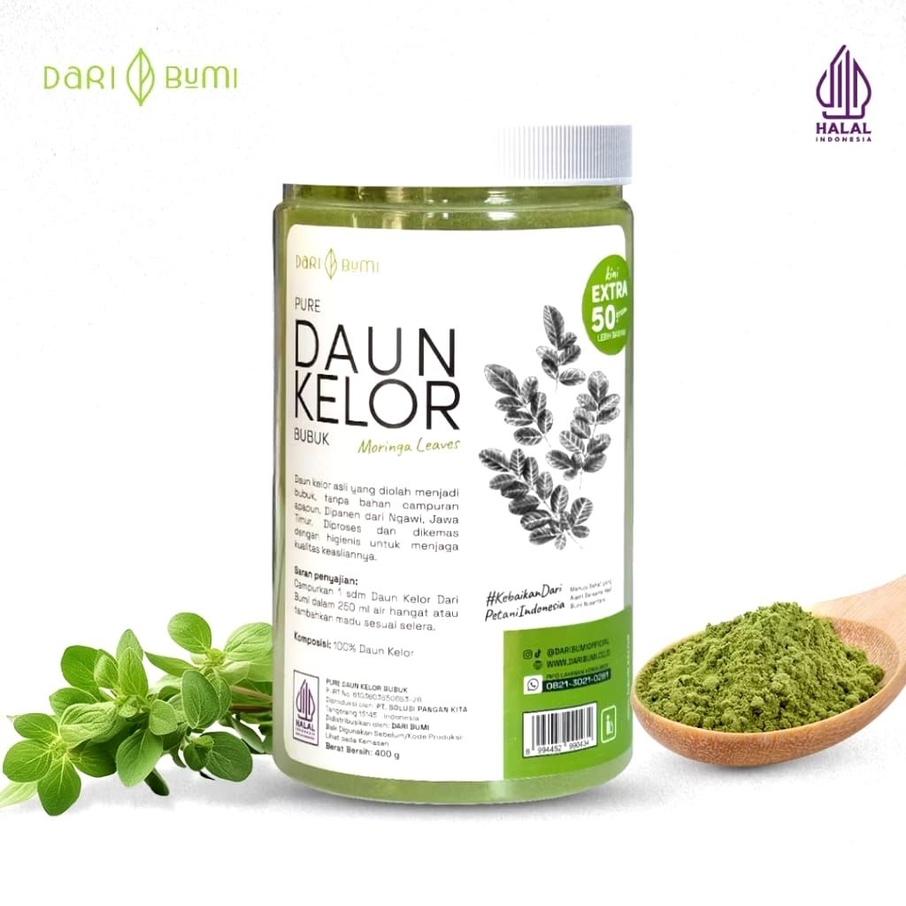 

serbuk daun kelor redi stok