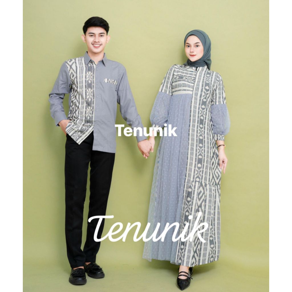 BAJU TENUN COUPLE CLARA WHITE - BAJU COUPLE - DRESS KONDANGAN - COUPLE KONDANGAN - BAJU COUPLE PREWE