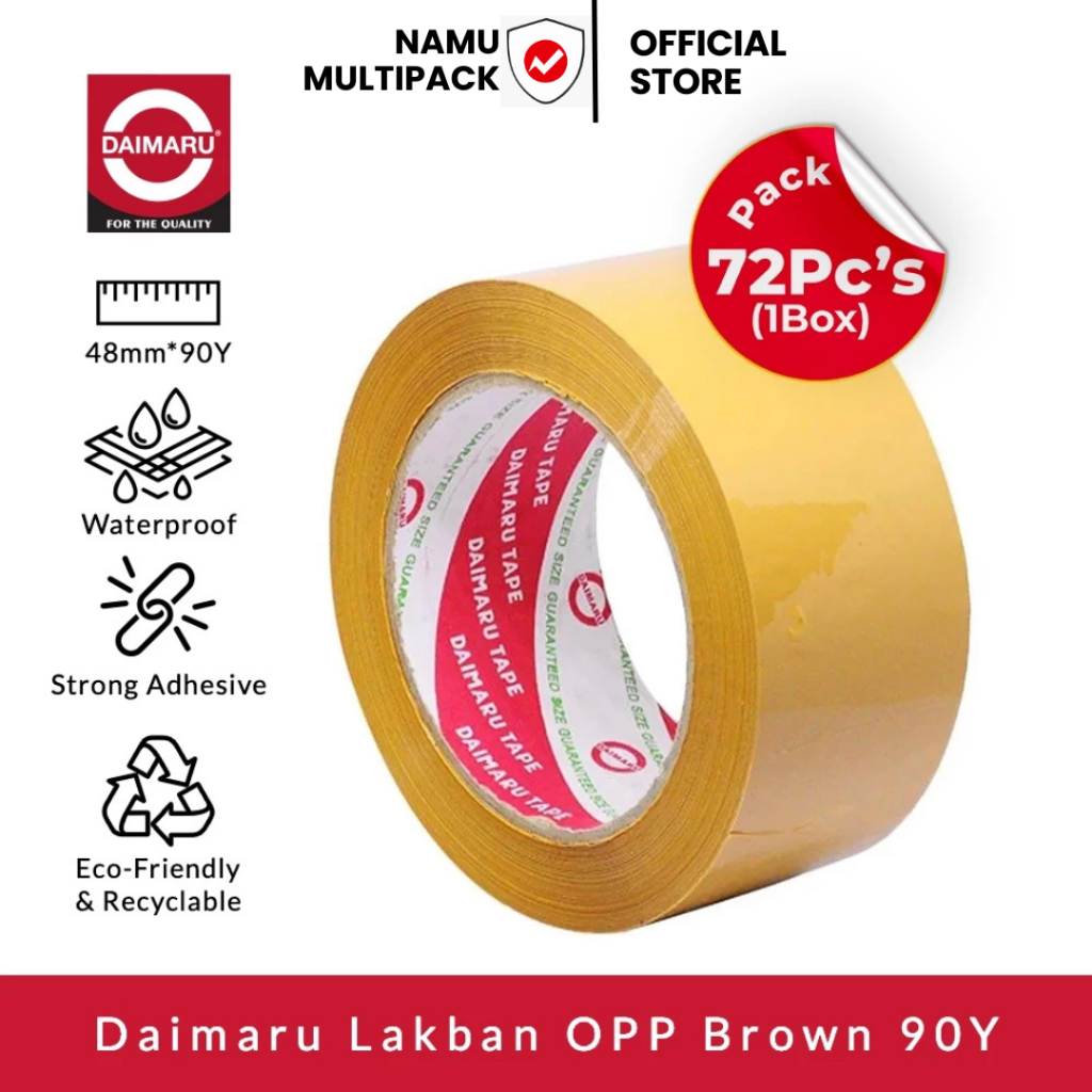 

Daimaru OPP Brown Tape / Lakban Coklat 48 mm x 90 Yard 1 Dus 72Pcs