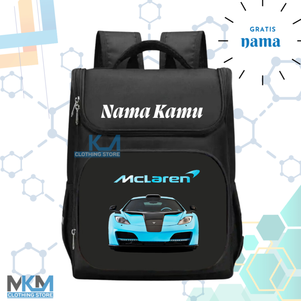 Mobil Balap I Tas Ransel Sekolah Anak TK/SD Super Car Mclaren I Tas Sekolah Anak SD/TK Mobil Balap M