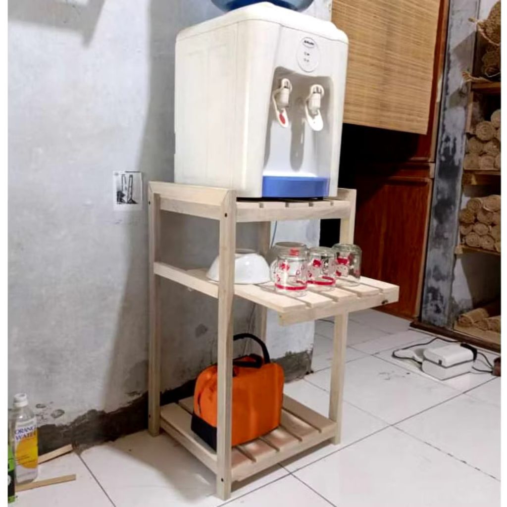 rak kayu model slide terbaru rak galon air rak dispenser