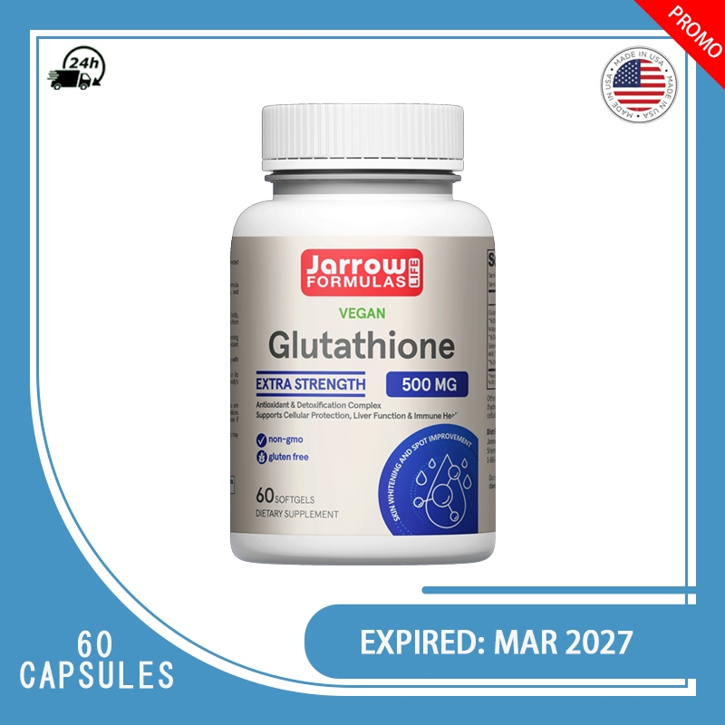 Jarrow FORMULAS Glutathione, meningkatkan daya antioksidan 60 kapsul