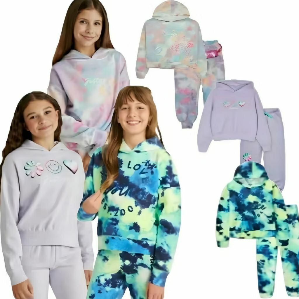 Justice Girls One Set Hoodie Sweatshirt Jogger / Setelan Hoodie Sweatshirt Jogger Anak Perempuan Jus