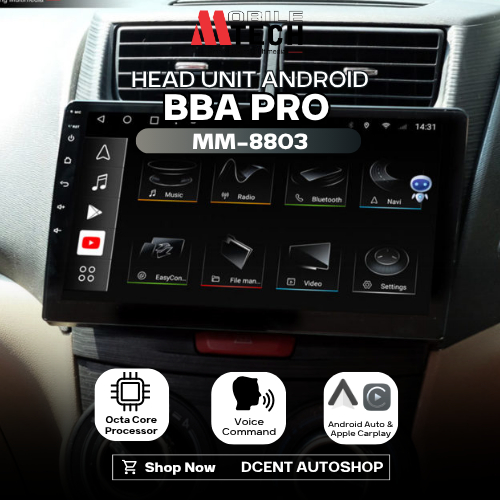 Head Unit Android Mobiletech BBA PRO MM-8803 - MTech BBA PRO 9 Inch / 10 Inch - Ram 6 / Rom 128 - He