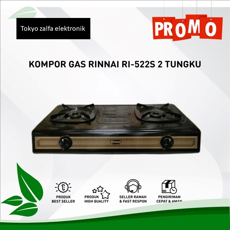 kompor  2 tungku merk rinnai 522s baru original