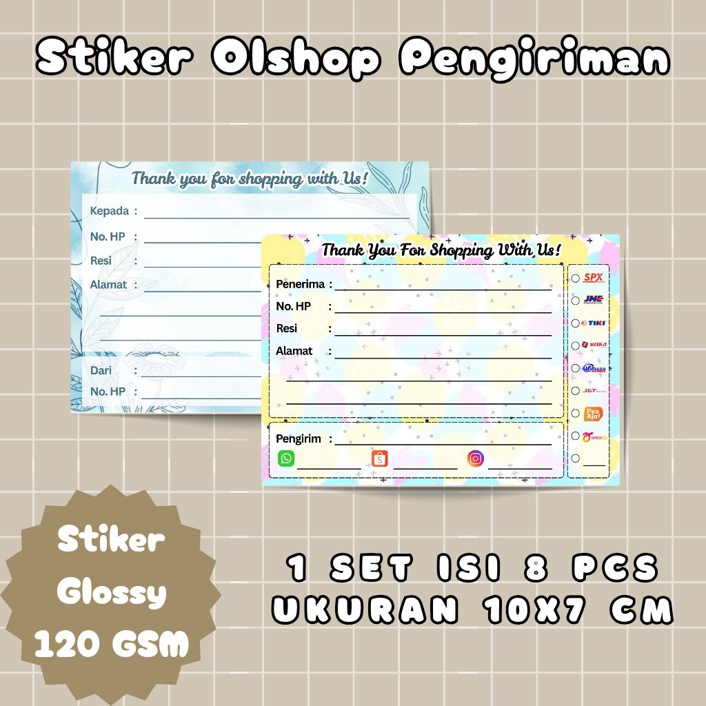 

Stiker Olshop Pengiriman Ukuran 10x7 cm Isi 8 Pcs