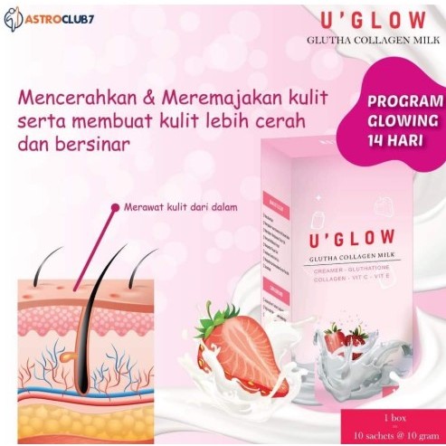Minuman Colagen Pemutih Badan Original U Glow Glutha Collagen Milk Susu Pemutih Tubuh