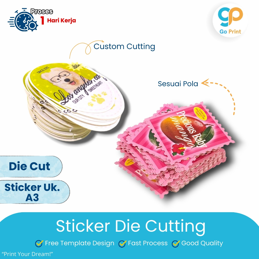 

CETAK STIKER LEMBAR A3 DIE CUTTING/CUTTING PUTUS MIN ORDER 1 LBR
