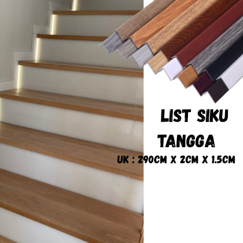 LIST WPC/LIST SIKU TANGGA PVC UK 290 CM DEKORASI RUMAH & DEKORASI TANGGA LIST SIKU SERBAGUNA