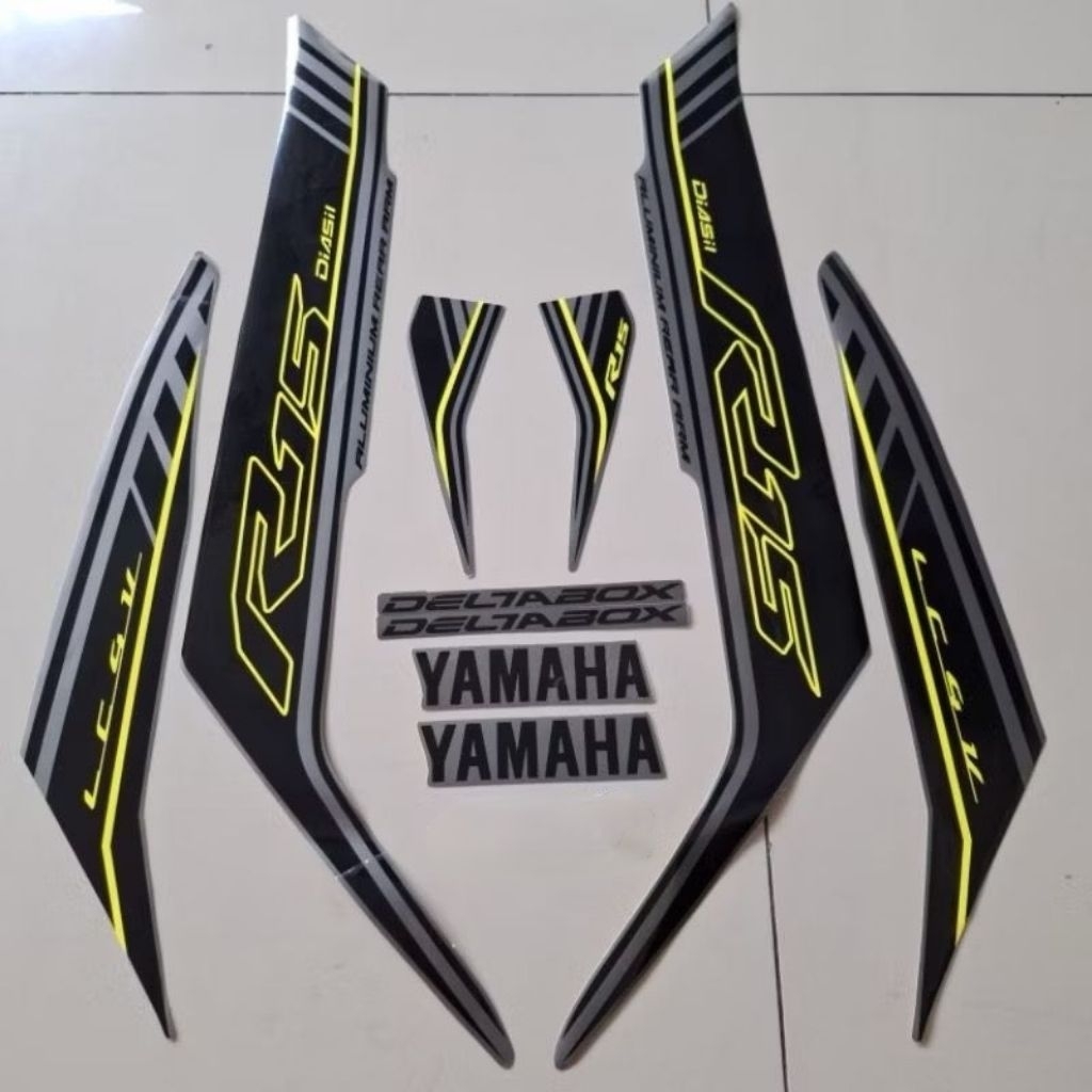 Striping lis sticker standar yamaha r15 tahun 2016 2017 abuabu lis hijau stiker r15 grey 2016