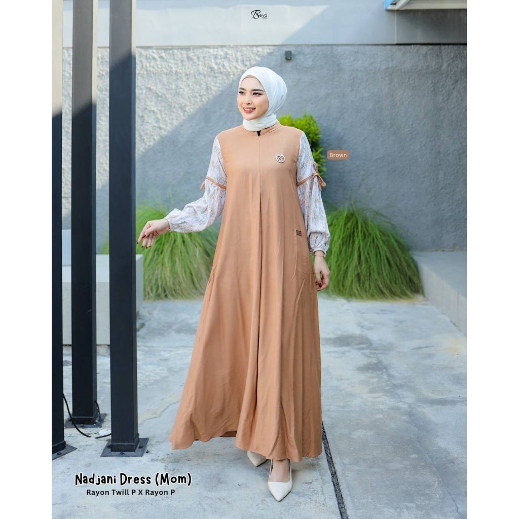 Nadjani Dress Mom Allsize Dress rayon gamis rayon by Belva fashion