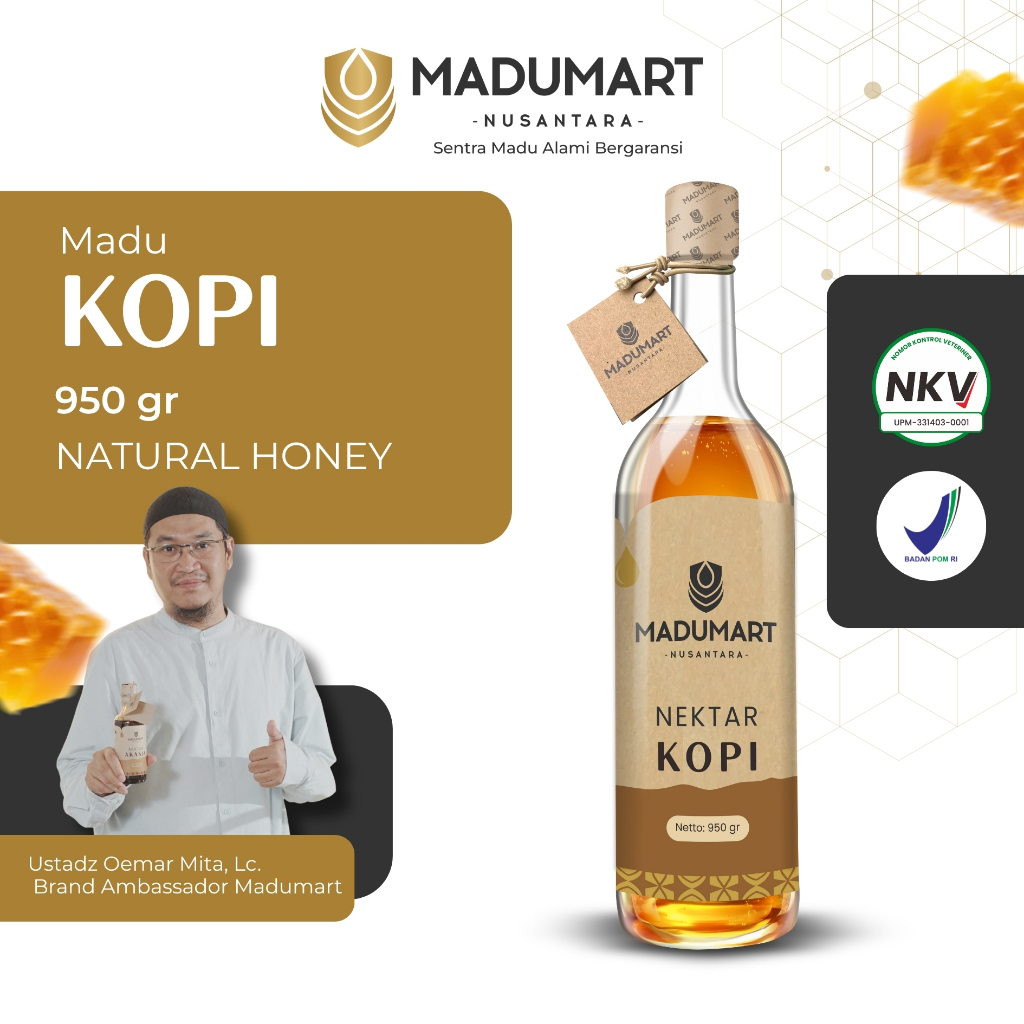 

MADUMART Madu Murni Asli Nektar Kopi 100% Tanpa Campuran Alami Pure Raw Honey Bantu Memperlancar ASI