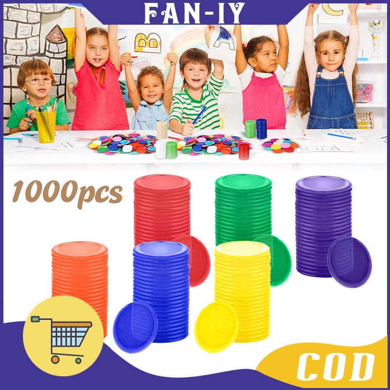 Isi100 Koin Matematika Anak Koin Mainan Plastik Koin Counting Chips