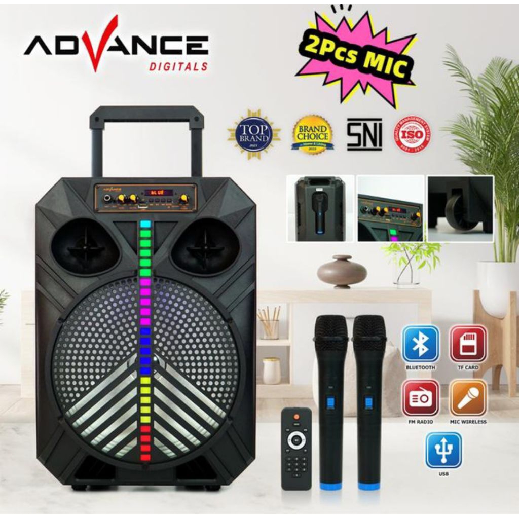 ADVANCE speaker 12inch bluetooth karaoke advance S-120 speaker  12 inch Advance ( 2mic wireless )