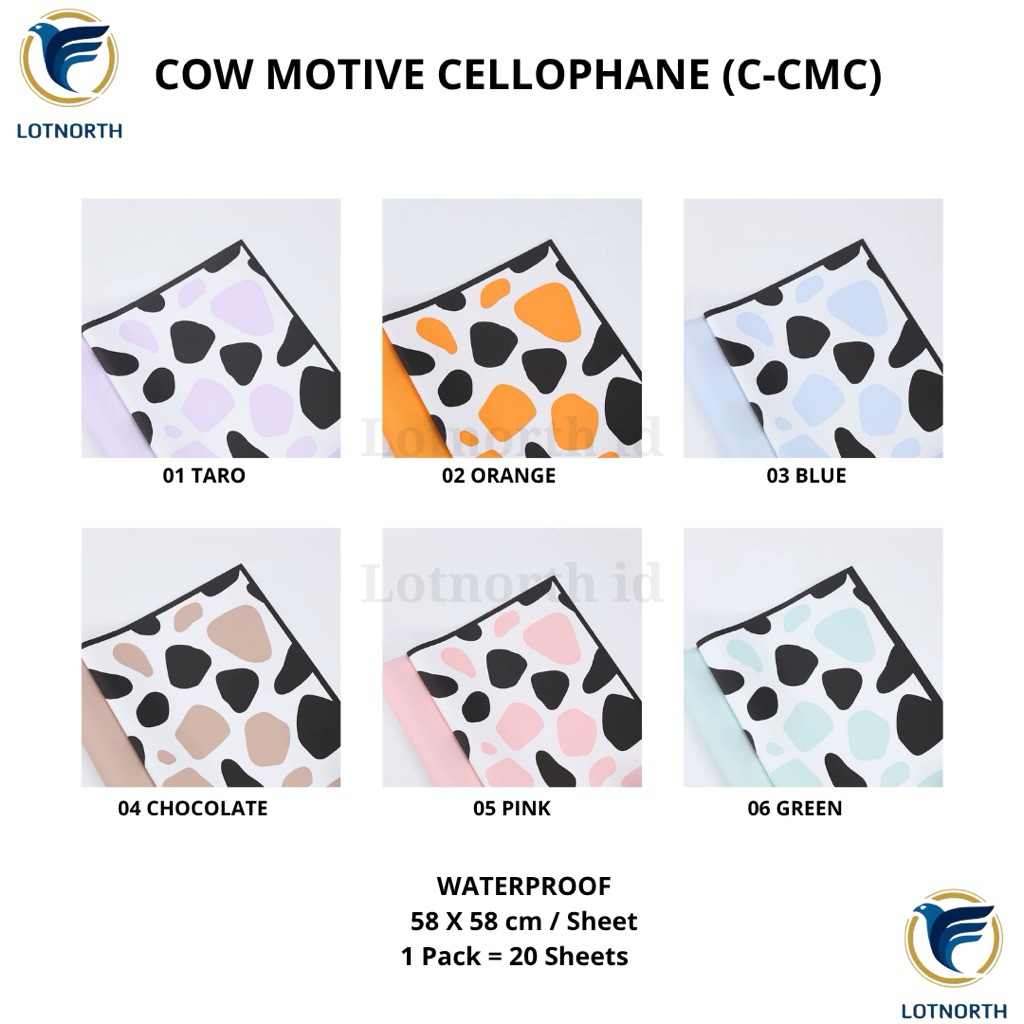

[1 pack] C-CMC / Kertas Buket Bunga / Wrapping Paper Cellophane / Cow Motive Cellophane / Kertas Buket Motif Sapi Corak Bintik/ Flower Paper Craft / Kertas Celopen / Plastik Bunga