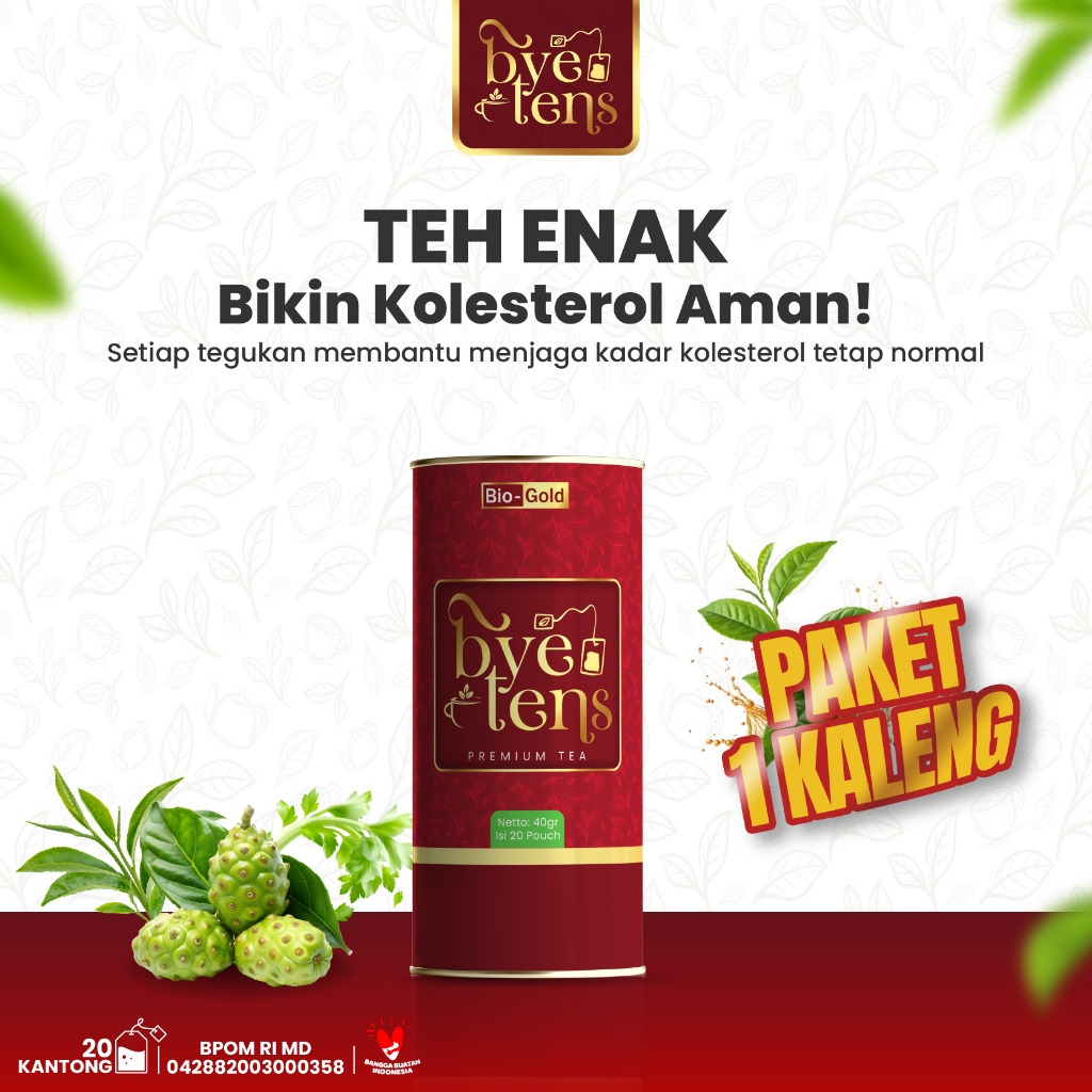 

Bye Tens - Teh Hipertensi Premium Tea Herbal Mengkudu, Seledri, Teh Hijau Membantu Mengatasi Tekanan Darah Tinggi , Kolesterol, Nyeri Sendi, Asam Urat, Kebas, Kesemutan