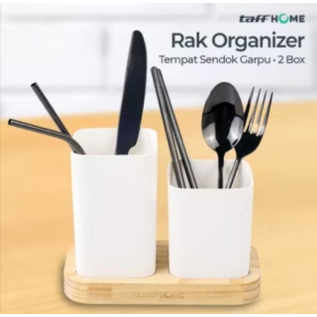 Rak Organizer Dapur Kotak Wadah Tempat Garpu Sendok Garpu Makan Gantung Besar Jumbo Dengan Tutup Ter