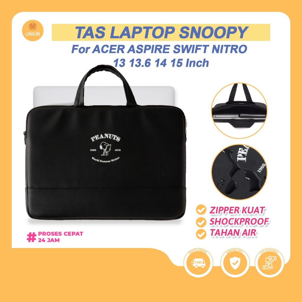 Tas Laptop Strap Jinjing New Acer Swift Aspire Nitro Chromebook Tali Panjang Leather Sleeve Pouch So