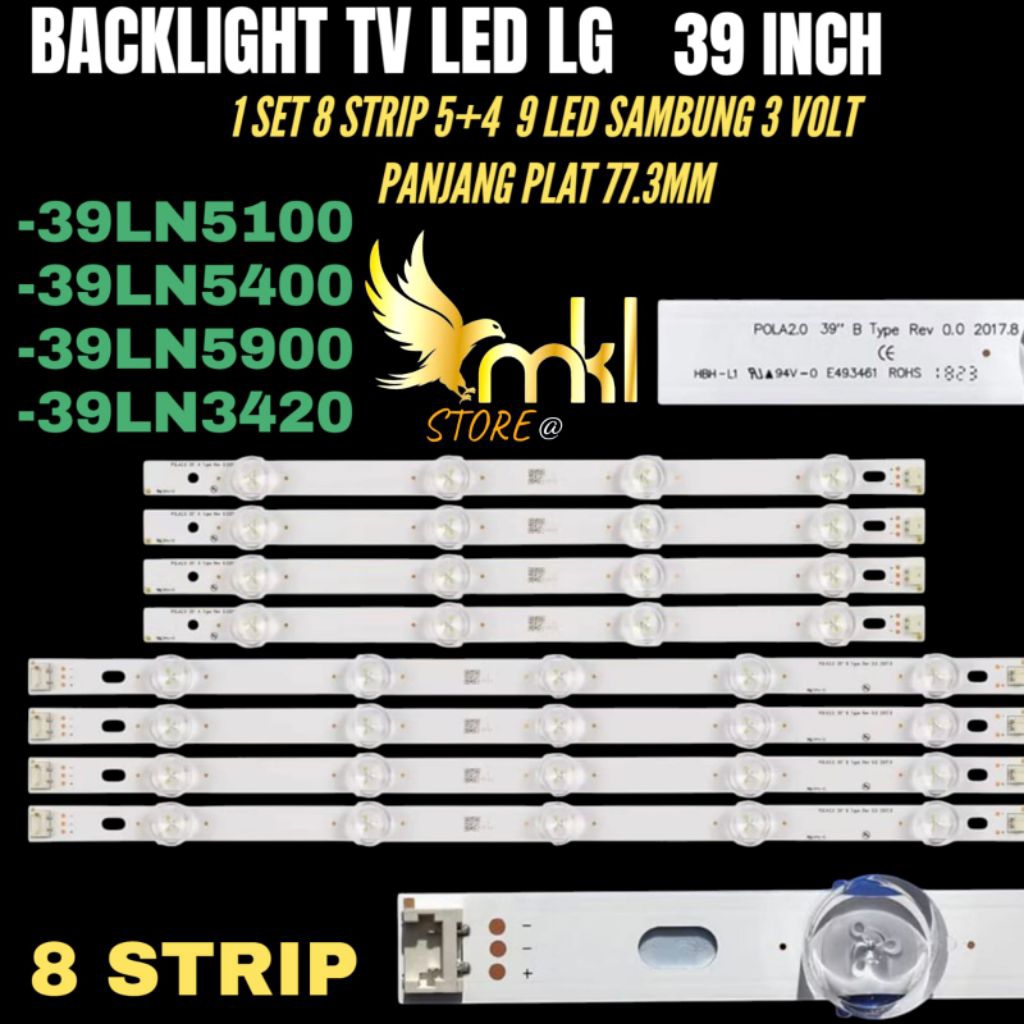 BACKLIGHT TV LED LG 39 INCH 39LN5100- 39LN5400- 39LN5900- 39LN3420 BACKLIGHT TV LED 39 INCH