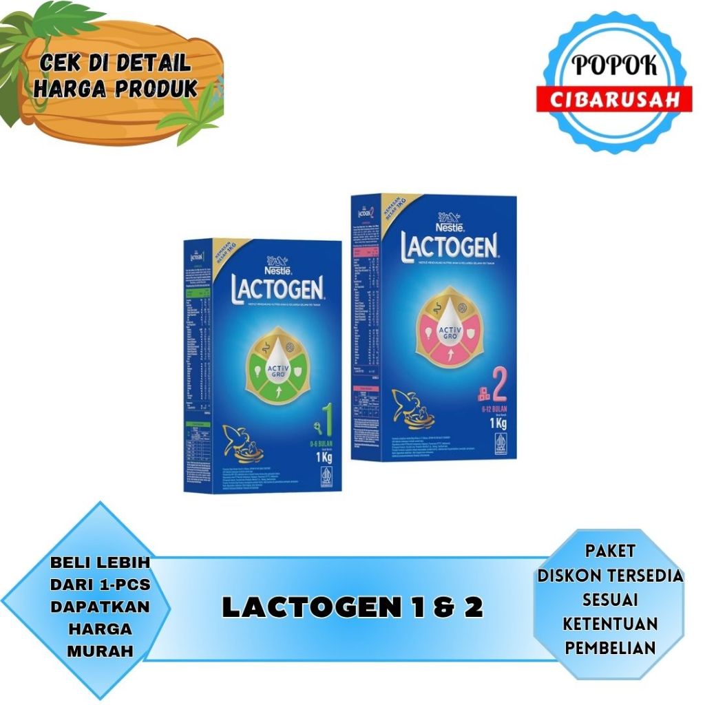 Lactogen 1 & 2 1kg/popokcibarusah
