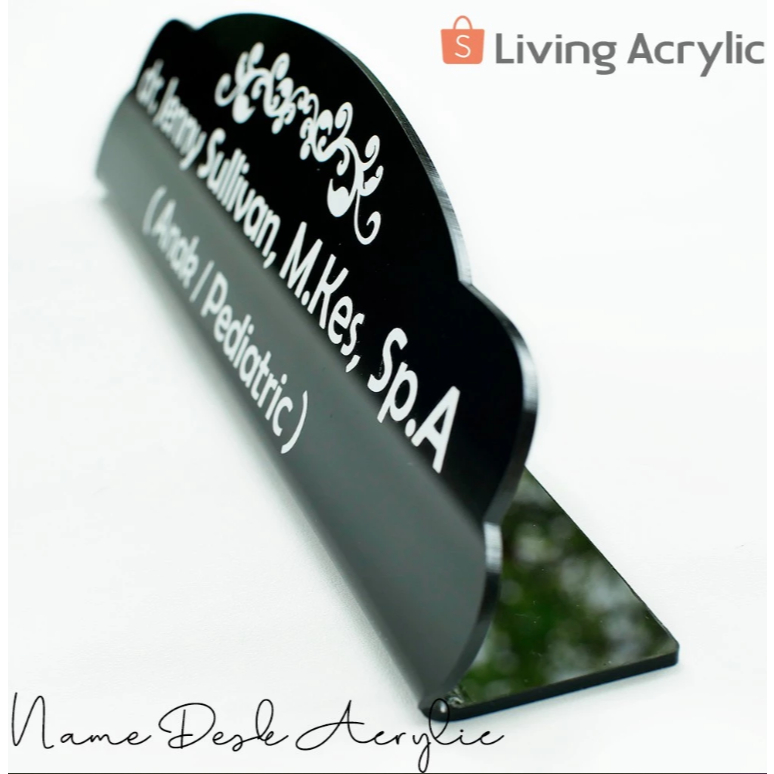 

Custom Papan Nama Meja Akrilik Name Desk Acrylic Ukuran 30x8cm Order 15Pcs