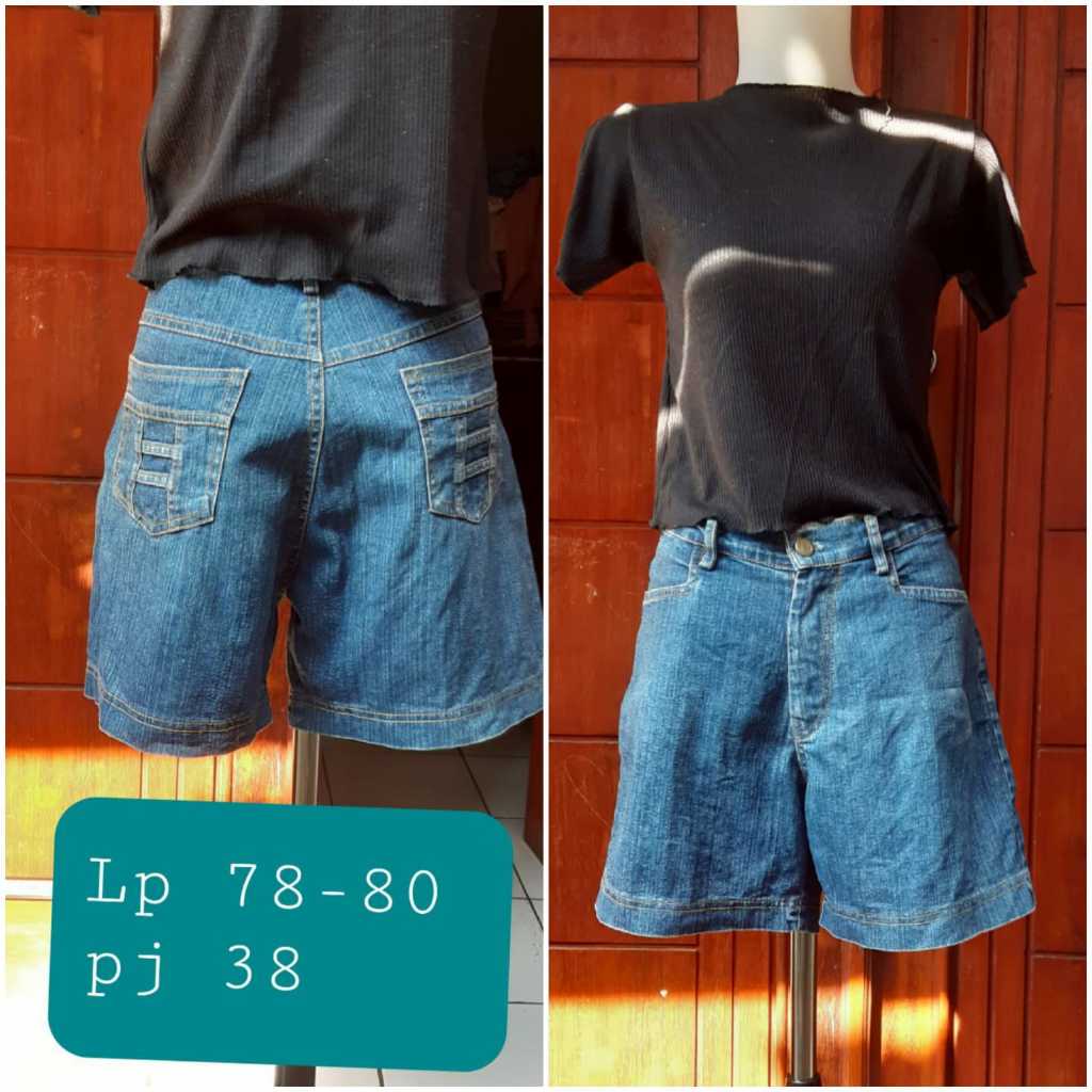 rok pendek, rok preloved, celana pendek, jeans celana, denim