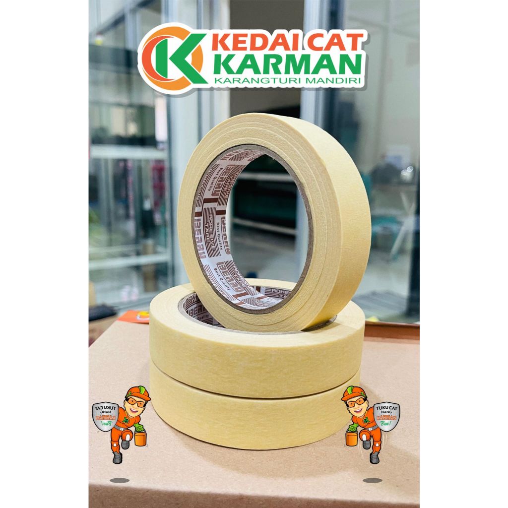 

ISOLASI SELOTIP KERTAS MASKING TAPE - BERRY 2 INCH LAKBAN KERTAS MURAH 23 MM