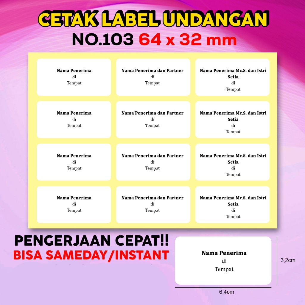 

Cetak Label Undangan Bahagia / Print Sticker Label Undangan Bahagia Custom