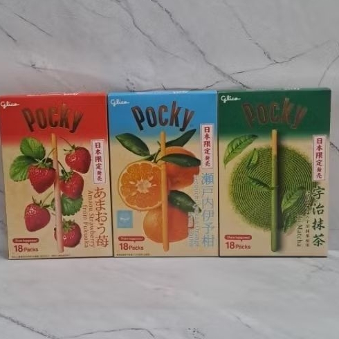 

POCKY GIANT STRAWBERRY / POCKY ORANGE / POCKY UJI MATCHA 18 PACKS