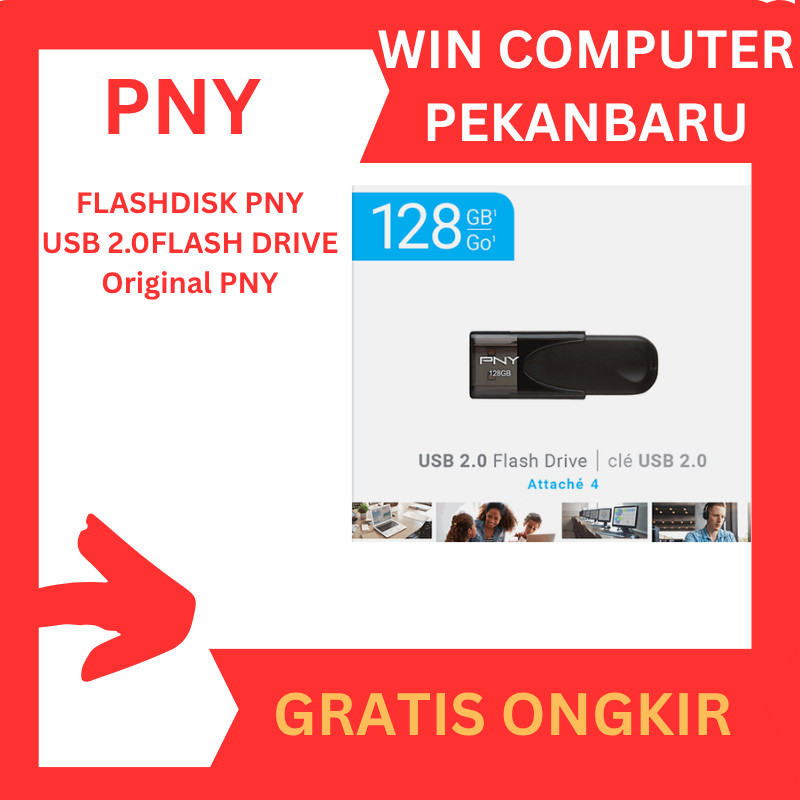 PNY Flashdisk 64GB | 128GB USB 2.0 Flash Drive - Attache Series