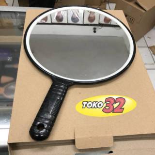 Kaca Cermin Salon HITAM Bulat Barber untuk lihat belakang Cukur Pangkas Rambut Barbershop