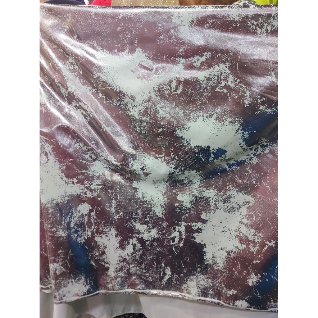 kain latex metalik premium motif Tiedye antik (mint silver)