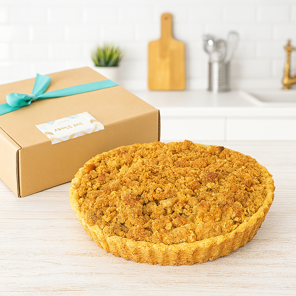 

Apple Crumble Pie - Kue pie apel yang legit dengan topping remahan crust yang manis renyah -Diameter 20cm